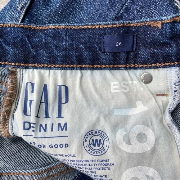 Gap  Dark Indigo High Rise 3in Button-fly Denim Shorts - Picture 6 of 11